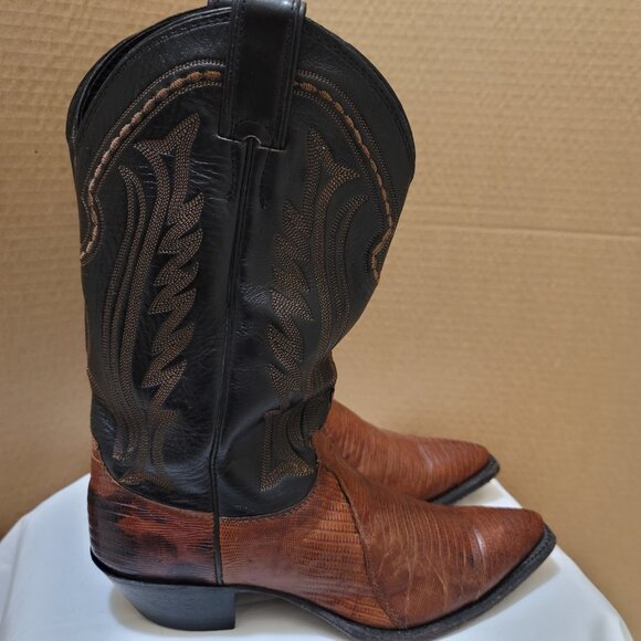 Justin Authentic,  Lizard Leather Women's Cowboy Boots, size 8 - Picture 4 of 9